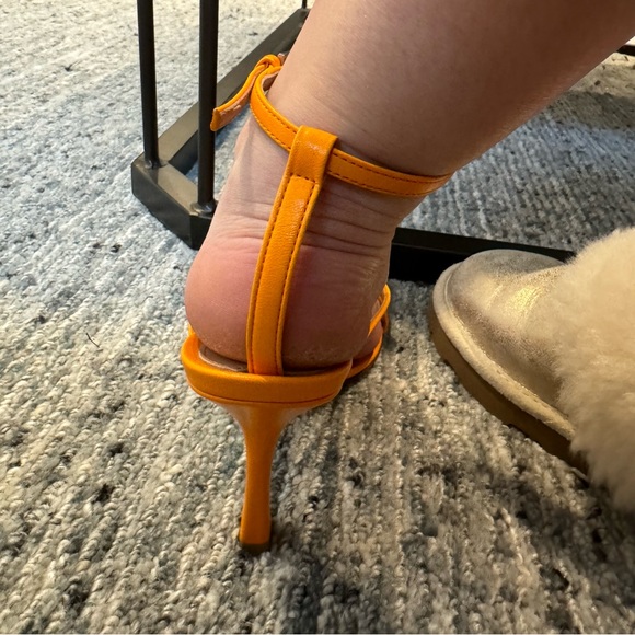 Bottega Veneta Orange Stretch Heeled Sandals - Picture 7 of 8